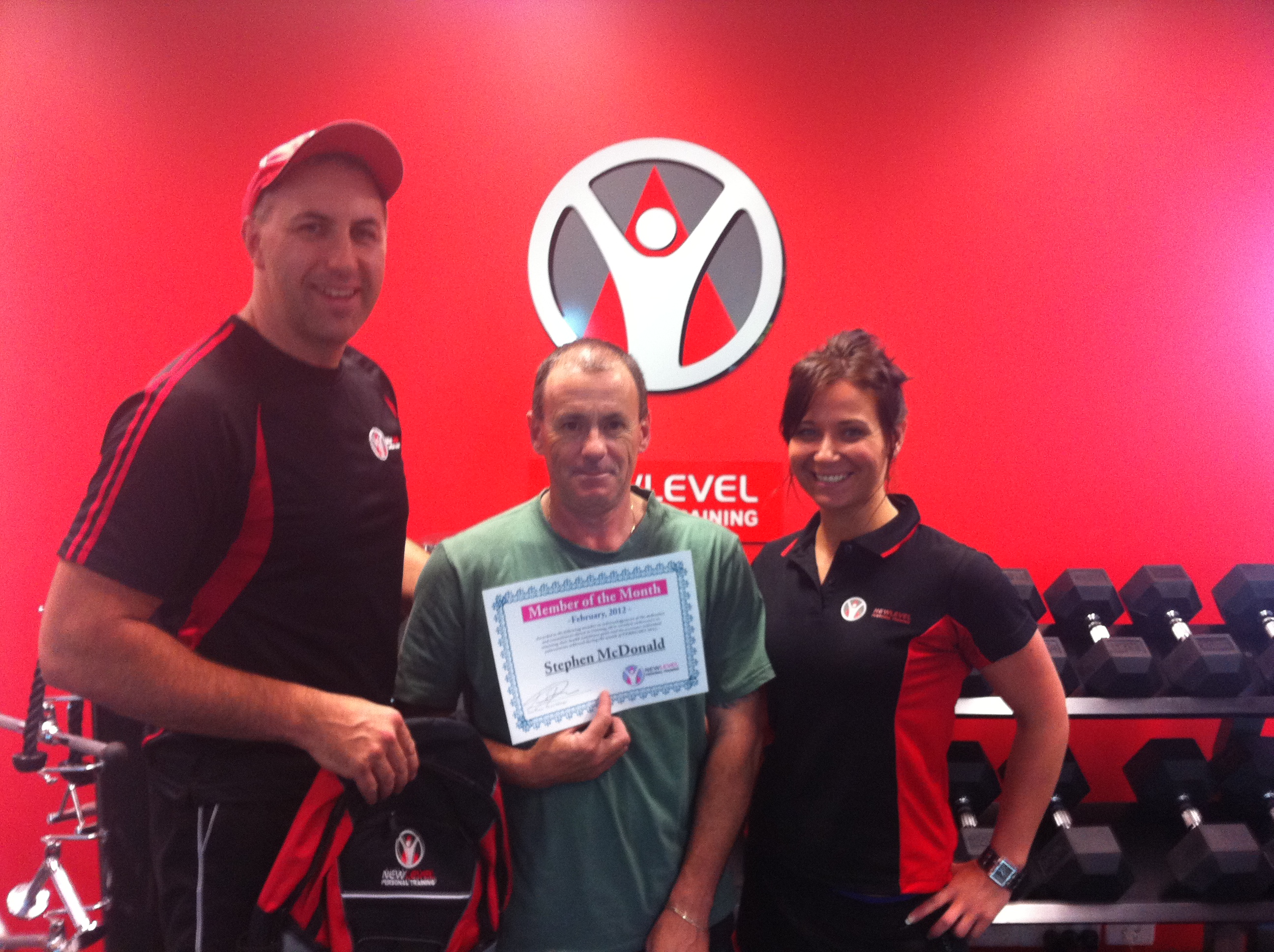 Pictured - New Level Newtown studio owner Tonci Prusac, Stephen McDonald and head trainer Jen Etcell